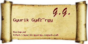 Gyurik György névjegykártya