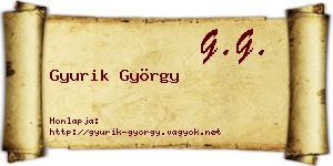 Gyurik György névjegykártya