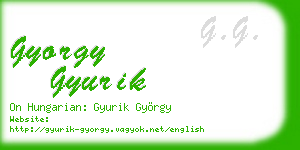 gyorgy gyurik business card