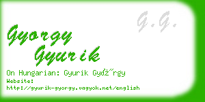 gyorgy gyurik business card